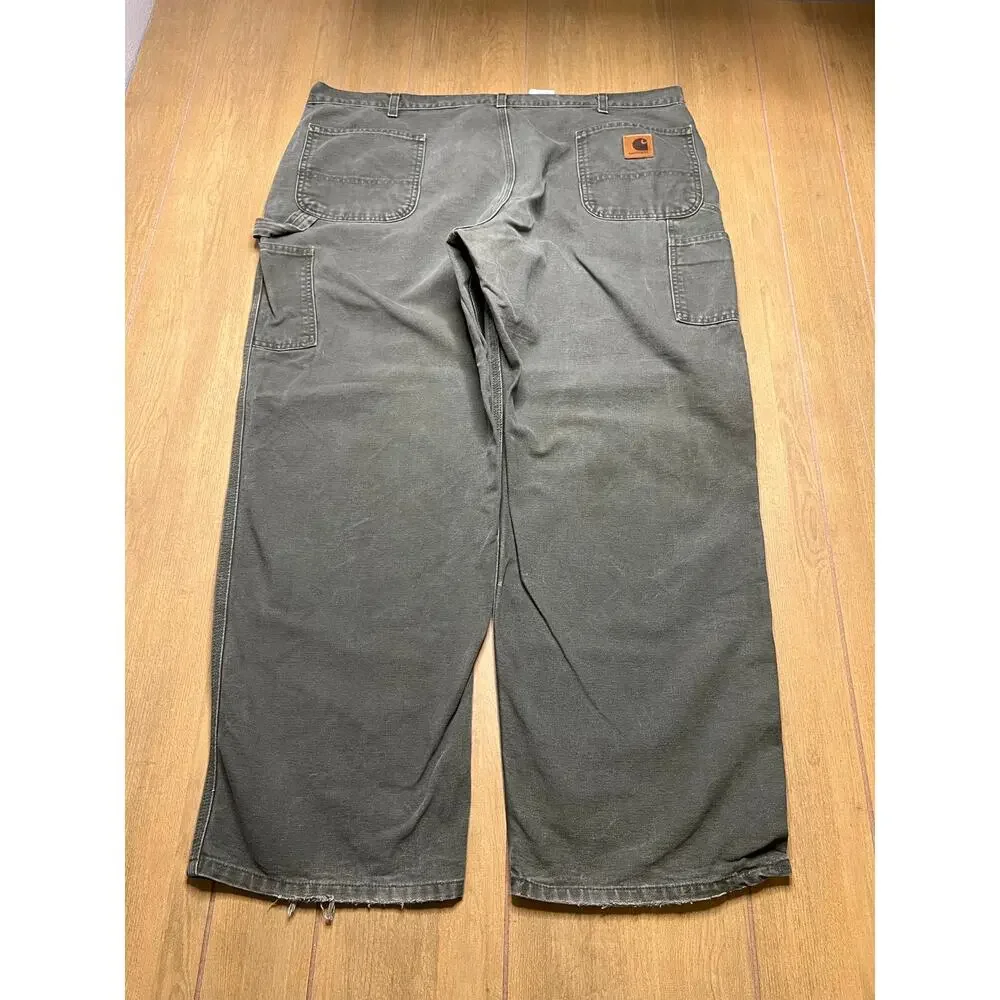 Vintage Carhartt B11 MOS Carpenter Work Pants‎ 44x30 Moss Green Canvas Y2K